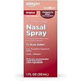 Amazon Basic Care Maximum Strength Nasal Spray, Fast Powerful Congestion Relief for Colds and Allergies, 1 Fluid Ounce