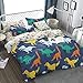 KFZ Dinosaurs Bedding Set, Ultra Soft Twin Sheets Set Duvet Cover Set, 3pcs with 1 Piece 66