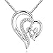 My Mother Gift from Daughter, Women's White Love Heart Pendant Necklace for Mom Mammy Mum Mama Mam Girls