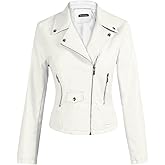 Tanming Women's Faux Leather Moto Biker Short Coat Jacket