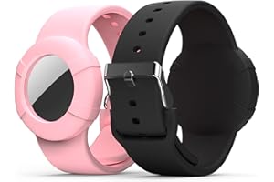 TAYCASE Air Tag Wristband Kids(2 Pack), Soft Silicone Air Tag Case for Kids, Lightweight GPS Tracker Holder Compatible with A