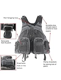Kylebooker Malla Mosca Pesca Chaleco Multifunción Transpirable Mochila Tamaño Ajustable para Hombres y Mujeres