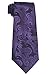 Coxeer Men's Paisleyc Prom Necktie Sets :Cufflinks+pocket Square+cufflinks (Dark Purple)