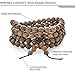 FIBO STEEL 8mm Wood Beaded Bracelet for Mens Womens Necklace Buddhist Beads Elastic