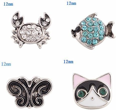 Lovmoment 12MM Mini Size Animal Style Snap Button Jewelry Charms(Pack of 4PCS)