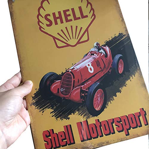 PEI's Shell Motor Sport Retro Vintage Tin Metal Sign Wall Decor for Home Garage Bar Man Cave, 8x12 inch/20x30cm