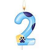 MTLEE Blue Dog Paw Candles Birthday Cake Decorations Cake Cupcake Topper for Boy and Girl Birthday Decoration(2)