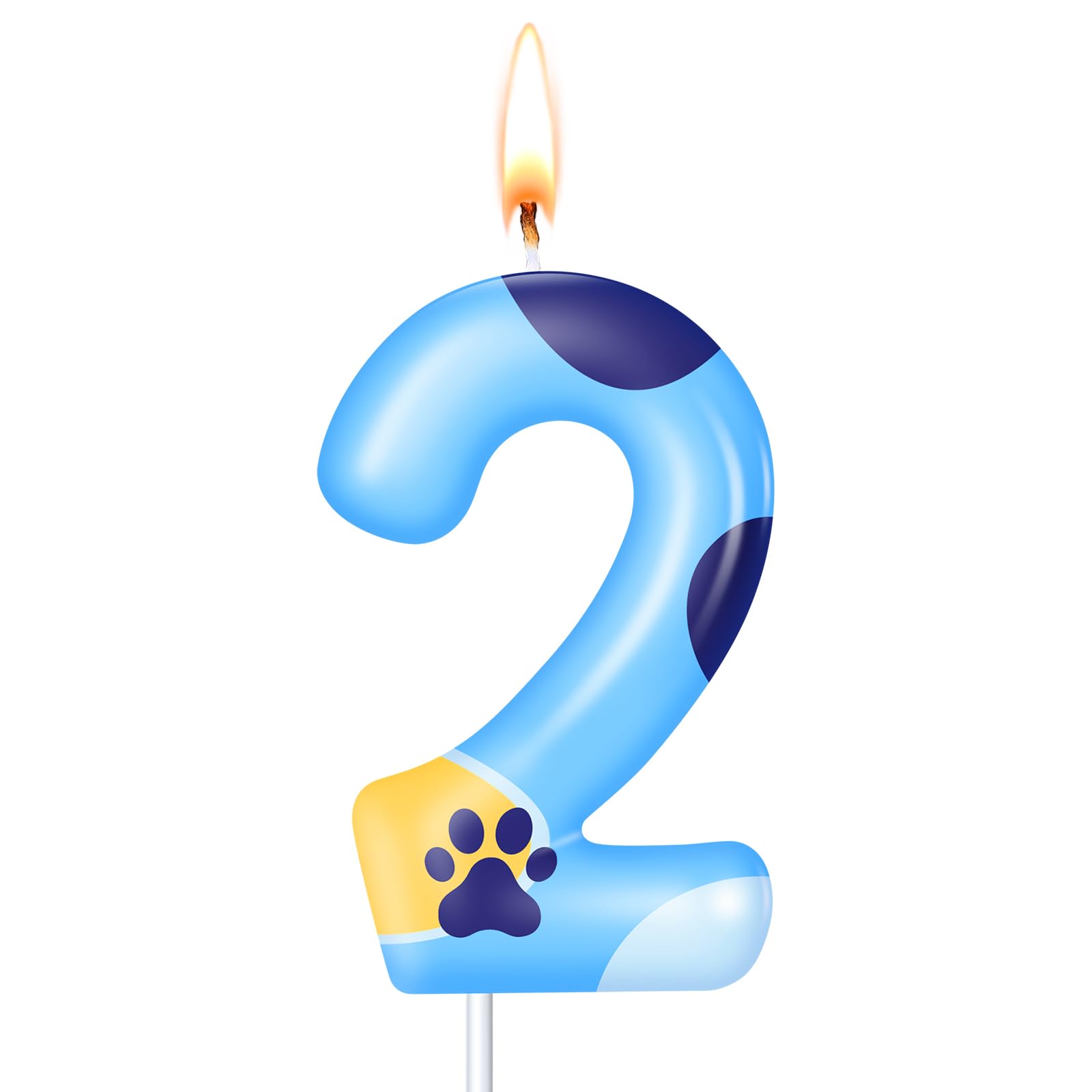 Photo 1 of MTLEE Blue Dog Paw Candles Birthday Cake Decorations Cake Cupcake Topper for Boy and Girl Birthday Decoration(2)