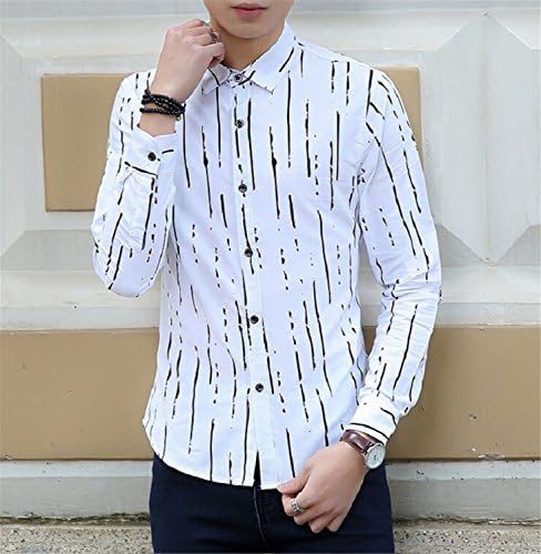 Vazpue ShirtsHOT Sale New 2016 Mens Designer Stripes Dress Shirts Tops Casual Slim Long Shirts rSize M-3XL BlackAsian Size M