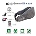 Langkou Washable Wireless Bluetooth Sleeping Eye Mask with Foam Ears-Free Eye Shade Head Set Sleeping Headphones Color Gray