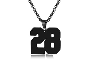 HSWYFCJY 18K Gold Number Necklace for Men,Stainless Steel Athletes Number Chain Charm Pendant Personalized Sports Jewelry for Boy Basketball Baseball Football Ice Hockey