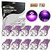 Partsam 10X Purple T10 Wedge W5W 168 194 2825 W5W 4-3528-SMD LED Instrument Gauge Panel Light Bulb