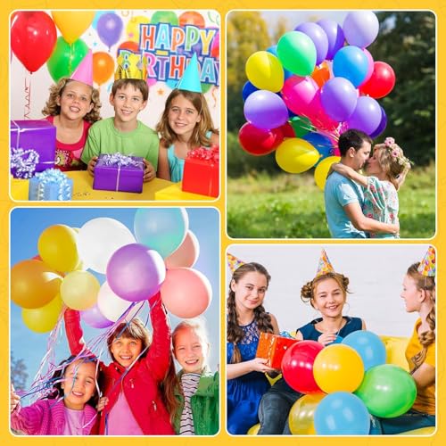110 Pcs Birthday Balloons, 12 Inch Colorful Helium Balloons - Graduation Balloons Wedding Baby Shower Carnival Anniversary Wedding Balloons
