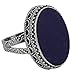 NOVICA Artisan Handmade Lapis Lazuli Cocktail Ring Blue Oval India .925 Sterling Silver Riverside Birthstone 'Pool of Memories'