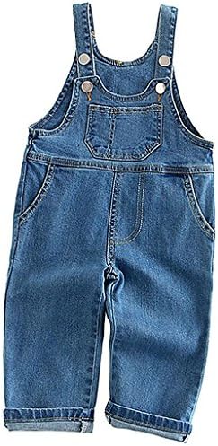 Baby Girls Boys Overalls Denim Shortalls #1 Blue 4T/5T