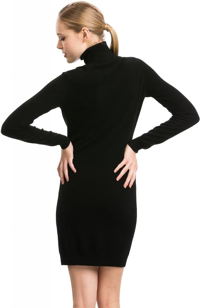 black cashmere turtleneck dress