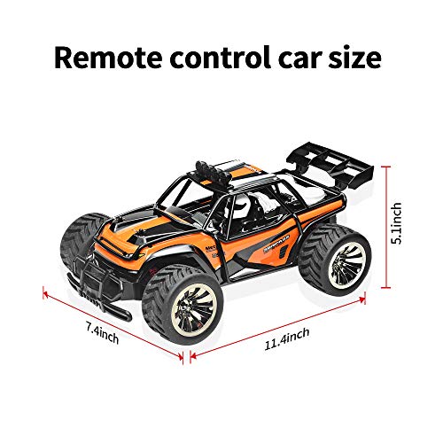 XINBAOHONG RC Car 1:16 Scale Electric Off Road Vehicle 2.4GHz Radio Remote Control Car 2W High Speed Racing Monster Truck Hobby Rock Crawler Toy (Orange)
