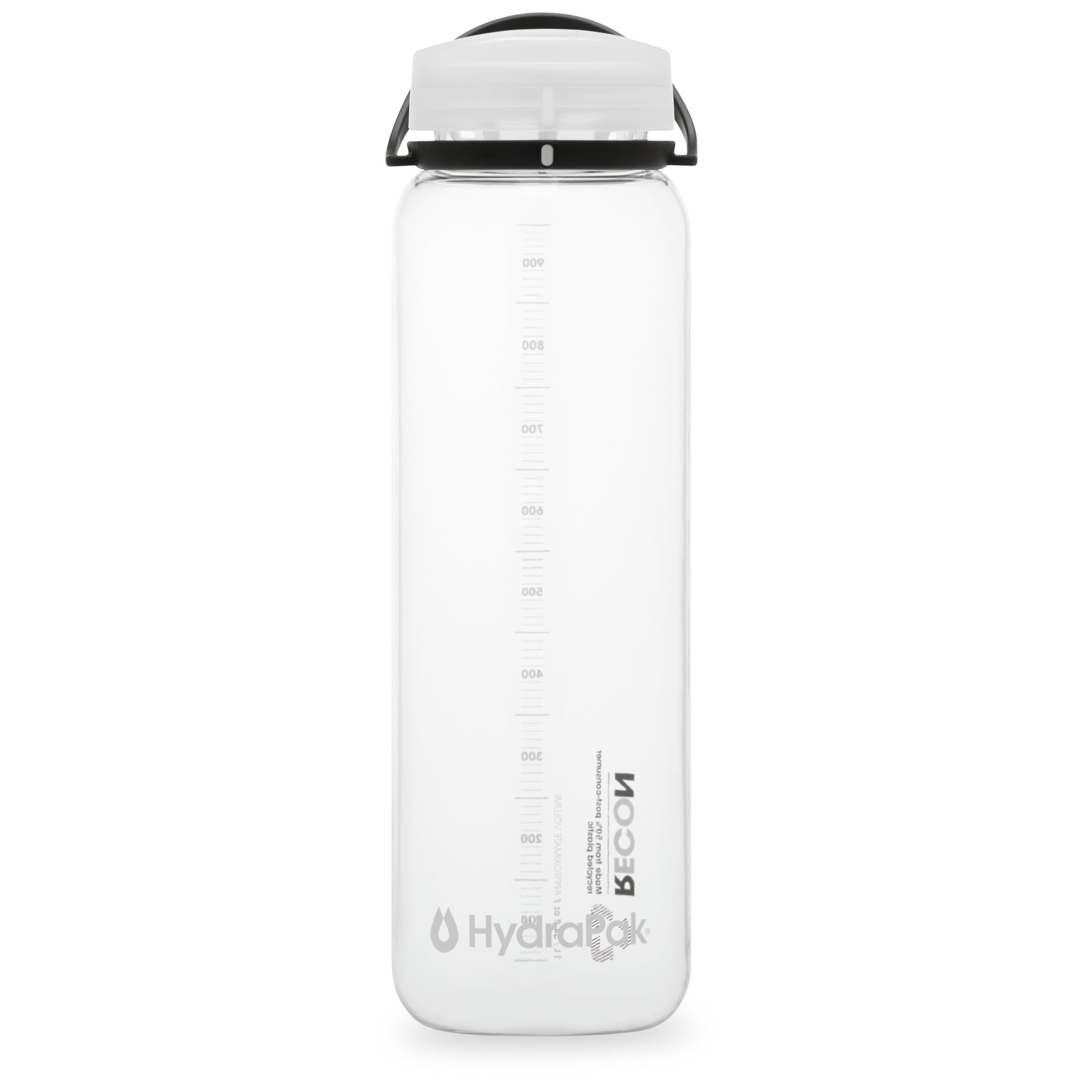 Photo 1 of HydraPak Recon Twist & Sip - Wide Mouth Recycled Plastic Water Bottle (24oz or 32oz) - Eco Friendly, BPA Free, Easy Carry, 17oz/500ml, Clear/Black & White