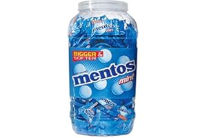 Mentos, Mint Flavor, Chewy Candy Jar, 540 g, 200 pcs (Pack of 1), Orange