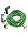 Higen 75' Expandable Garden Hose,Strong,No Kink and Super Flexible -The Garden Hose for all your Watering Needs -Comes with a Free 8 Setting Spray Nozzle,Shut-off Valve and Free Hose Hanger,Green