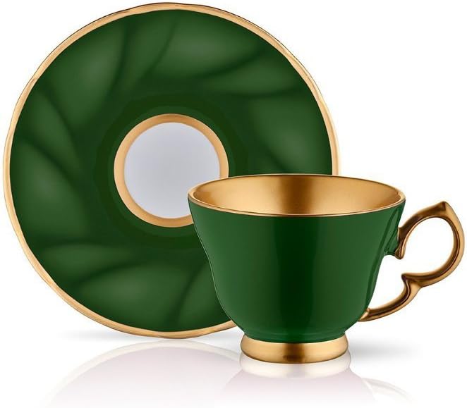 Lisa Coffee Cup and Saucer - Divan Green