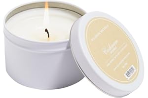 Hillhouse Naturals Cashmere White 5oz. Candle Tin. Melodious Composition of Roses, Magnolia and sampaquita.100% Soy Wax Blend. Made in The USA