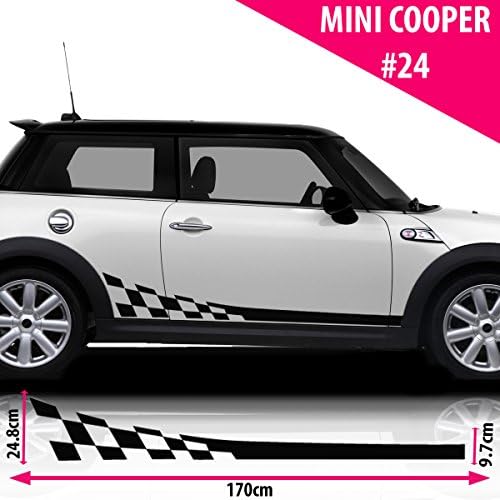 Mini Cooper S Side Racing Stripe Stickers Decal Tuning car (RED)