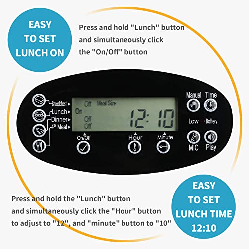 ORSDA Automatic Cat Feeder Wet Food/Dry Food, 5 Meal Timed Pet Feeder