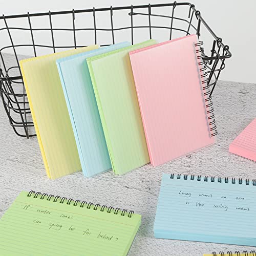 Koogel 8 Packs Index Cards, 400 Sheets Flash Cards 5x3 Inches Coil Multicolor Revision Record Cards Note Taking Paper for School Learning Memory Memo Scratch Pad Notebook Presentation Speech