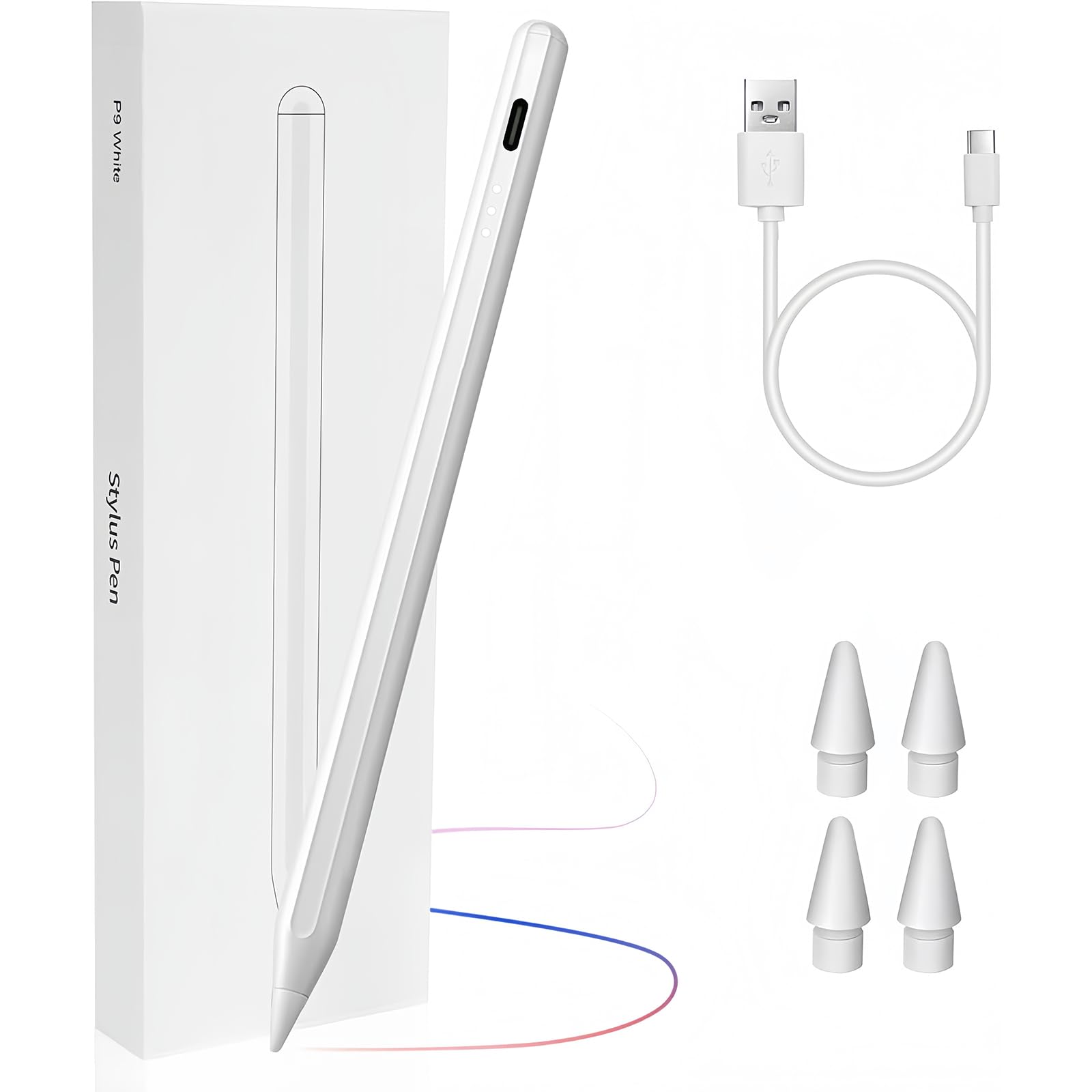 Flintronic Stylus Pen for Apple iPad(2018-2023), Tilt Sensitivity & Palm Rejection, Compatible for iPad Pro 12.9 inch 6./5./4./3.Gen/Pro 11 inch 3/2/1 generation, Sketching/Drawing iPad Pencil