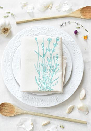 Organic Cotton Lavender Tea Towel in Mint Green