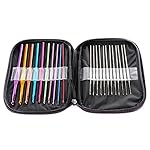DTOL 22 Pcs Mixed Aluminum Handle Crochet Hook Knitting Knit Needle Weave Yarn Set