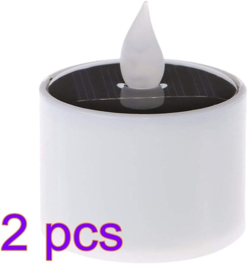Solar Candle Light, Waterproof Flicker Flameless Floating Candle Light, Solar Tea Light for Festival (2Pcs) - Image 3