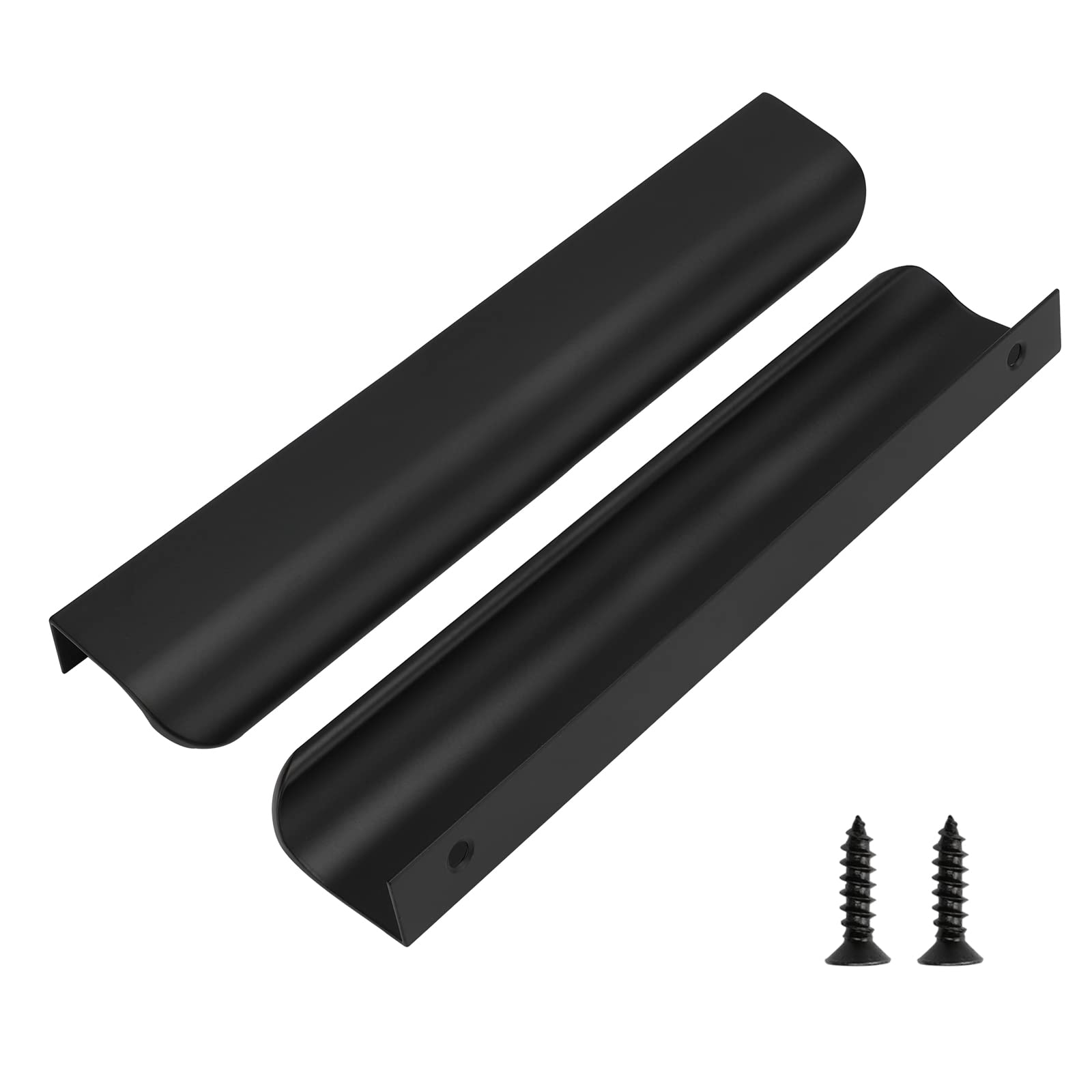 Photo 1 of goldenwarm 10 Pack Kitchen Cabinet Handles 6-1/4 Inch Black Finger Pulls for Cabinets Edge Pulls Black Kitchen Hardware for Dresser Drawers,Aluminum Alloy