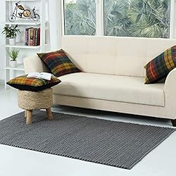Wool Area Rug 4x6 ft Handmade Woven Rectangle