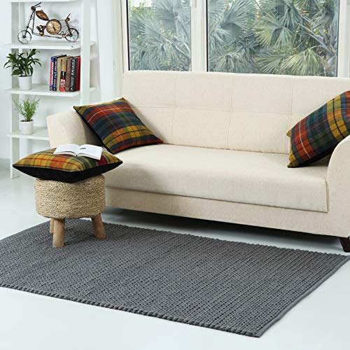 Wool Area Rug 4x6 ft Handmade Woven Rectangle