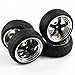 SkyQ 5 Spoke RC 1/10 Scale Car On Road Tires Tyre and Wheel Rims Black Plated 4pcs