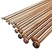 BlastCase 36pcs 18 Size Carbonize Bamboo Single Pointed Knitting Needles Set