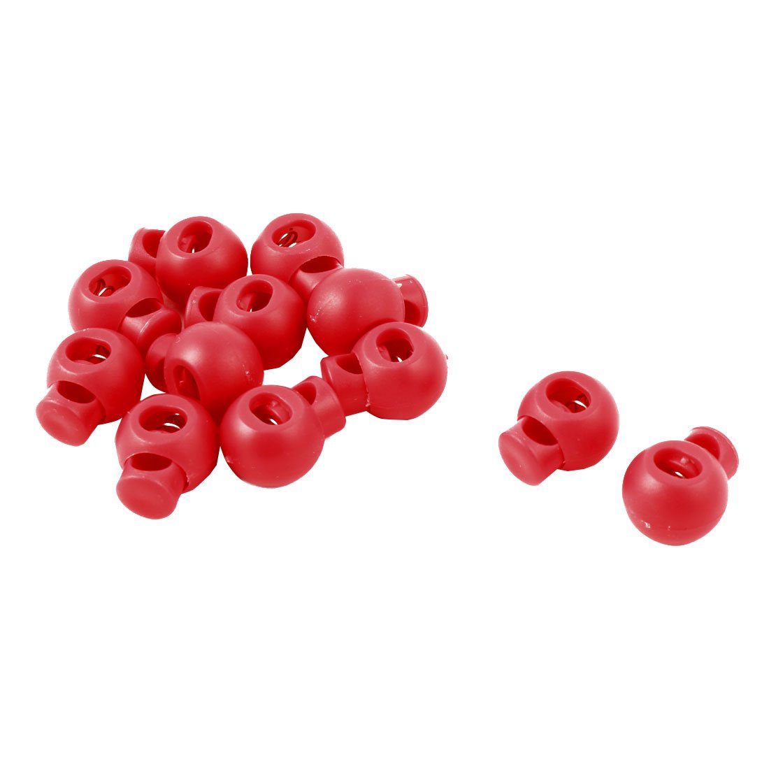 Sourcingmap Plastic Backpack Tent Spring Stop Single Holes Lanyard Cord Locks End 12pcs Red