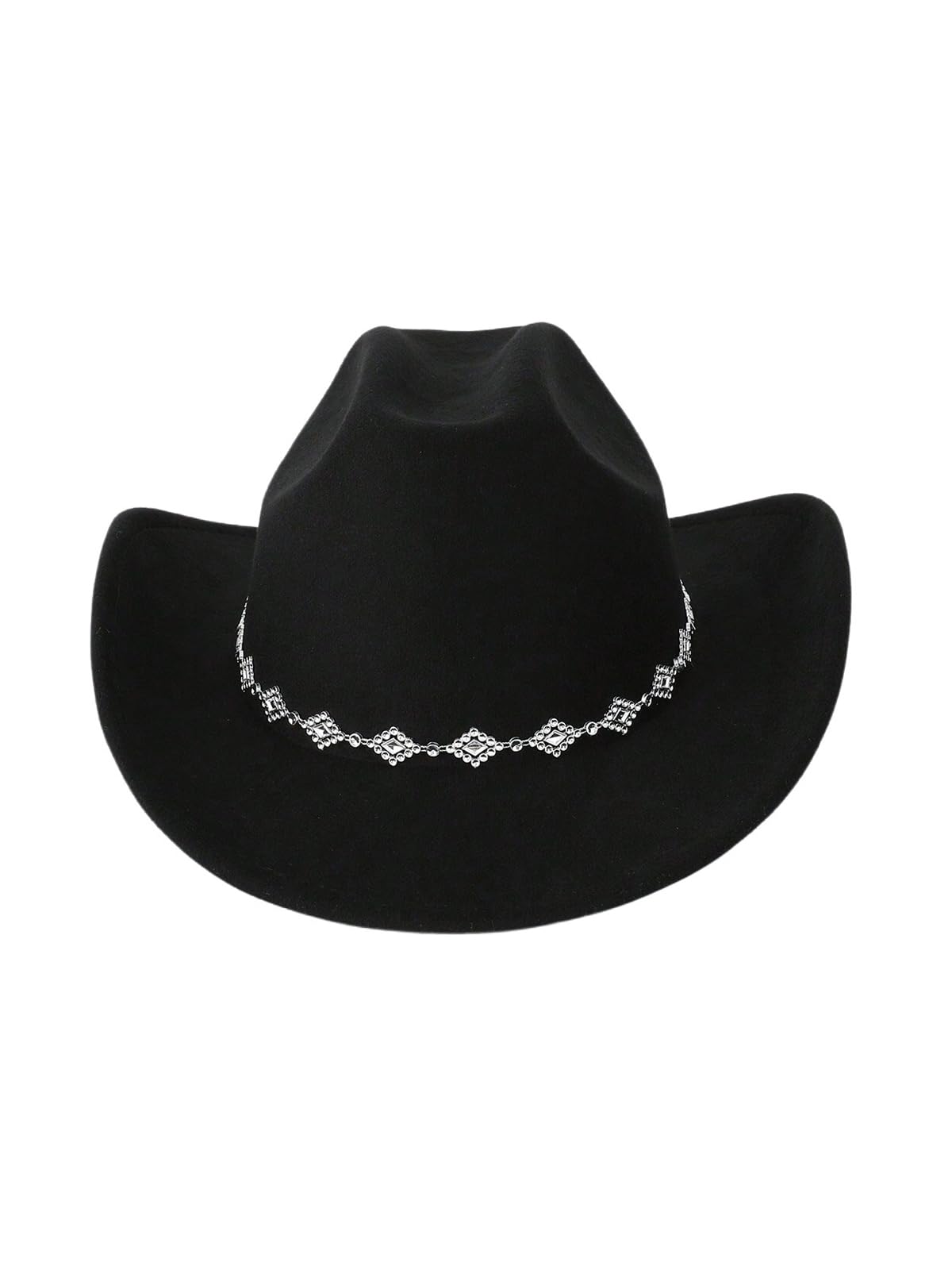 Photo 1 of Verdusa Women's Western Cowboy Hat Rhinestone Wide Brim Cowgirl Hat Black One-Size