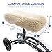Colux Knee Walker Pad Cover + Watertight Cast and Bandage Protector | Plush, Synthetic, Faux Sheepskin Scooter Washable Cushion for Knee Roller & Adult Foot Protection in Shower (Off White)
