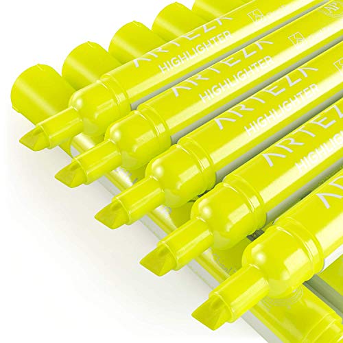 ARTEZA Yellow Highlighters, Pack of 64, Wide Chisel Tip Markers, Bulk