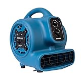 XPOWER P-230AT 1/5 HP 800 CFM 3 Speeds Mini Air Mover with 3-Hour Timer and Built-In Dual Outlets for Daisy Chain, 2.3-Amp