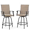 PHI VILLA Patio Swivel Bar Stools Set of 2, Outdoor Bar Height Patio Stools & Bar Chairs with High Back and Armrest, All… 51bK6HEz8TL