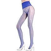 GOCBOBO Women's Oil Shiny Seamless Pantyhose 5 Denier 360 Seamless Crotch Ultra-Thin Sheer Tights Silky Control Top Stockings