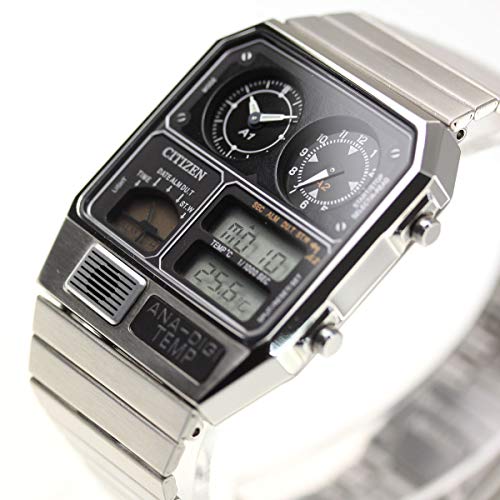 Citizen Record Label Analog Digital Watch Chronograph Analog Digital CITIZEN, multicolor (black / silver), 1 piece, Bracelet Type