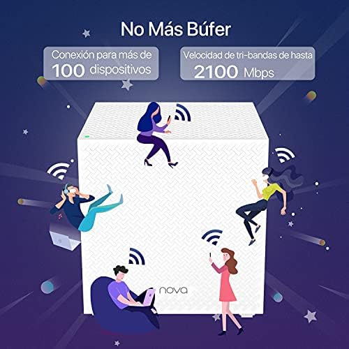 Tenda nova wifi mesh ac2100 mw12 - mesh wifi tri -banda system para casas e casas - cobertura de até 500m² - 3x3 portas de gigabit e 100 dispositivos - wi -fi router repetitor- 3 pacote branco