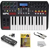 Akai Professional Compact Keyboard Controller (25-Key) with 4-Port USB 2.0 Hub + MIDI Cable Pack of Cable ties & Cleaning Cloth