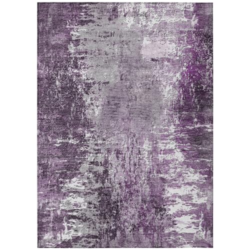 Addison Rugs Chantille ACN718 Eggplant 8' x 10' Indoor Outdoor Area Rug, Easy C…