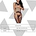 BOOMLEMON Women's Open Bust Bodystocking Crotchless Striped Lingerie Bodysuit Black